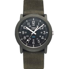 Timex Men's Camper T41711 Green Nylon Quartz Watch with Black Dial