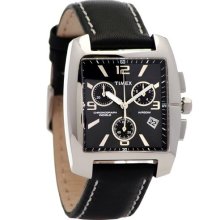 Timex Men's Chronograph Black Leather T27601 Retail $89.95 - Black - 4 - Leather