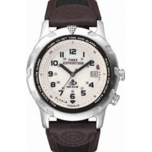 Timex Mens Expedition Easy Set Alarm Indiglo Dial Brown Leather Watch T43391