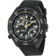 Timex Men's IQ T2N729 Black Silicone Quartz Watch with Black Dial