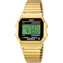 Timex Men's Kids T78677 Gold Stainless-Steel Quartz Watch with Green Dial