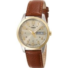 Timex Men's T2n105 Elevated Classics Dress Brown Leather Strap Watch