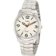 Timex Men's T2N635 Weekender Classic Casual Cream Dial Stainless Steel Bracelet Watch