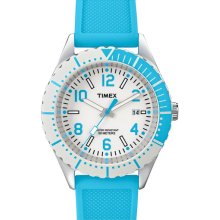 Timex 'Originals Sport Brights' Silicone Strap Watch Turquoise