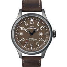 Timex T49874 Men's Expedition IndigloÂ® Military Field Analog Brown Dial Watch