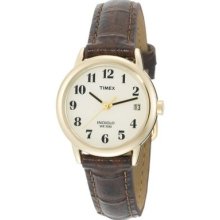 Timex Womens T20071 Easy Reader Brown Leather Watch