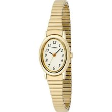 Timex Women's T21872 Gold Gold Tone Quartz Watch with White Dial ...