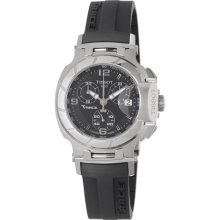 Tissot Women's 'T Race' Black Dial Black Rubber Strap Watch ...