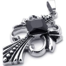 Titanium Steel Class A 316l Black Crystal Royal Seal Pendant For Men