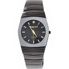 Tonneau Case Quartz Wrist Watch Round Dial Metal Watch Band