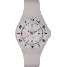 Toy JY01WH Jelly White Plastic Resin Case White Dial Silicone Strap