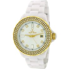 Toy Watch Fluo Aluminum And Plasteramic Full Pave White Unisex Watch Pcls25pg