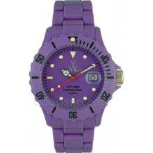 Toy Watch Fluo Only Time Luck In Violet Dial Violet Bracelet Date Watch Fl07vl