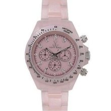 Toy Watch Plasteramic Pearilzed Chrono Pink Watch Flp10pk