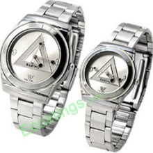 Triangle Lover's Pair Metal Band Quartz Couple Watches