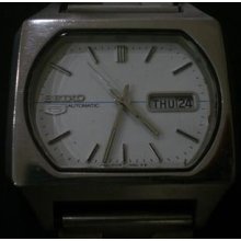 Tv Case Rare 23j 6349 Seiko Rare Vintage Automatic Men White Face Classic Watch