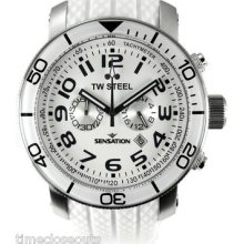 Tw Steel Tw835 White Chronograph Mens Watch 48mm Fast Shipping