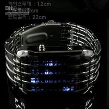 Uaa224 Stainless Steel Case Shine 44 Led Light Digital Date Men Fash