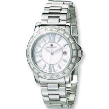 Unisex Charles Hubert Stainless Steel Crystal Bezel Watch