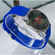 Unisex Digital Led Mirror Silicone Watch Watches With Round Alloy Ca