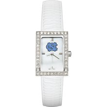 University of North Carolina Ladies Allure Watch White Leather Strap