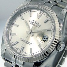 Unworn Mens Rolex Steel Datejust Jubilee Bracelet Silver Silver Stick 116234