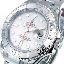 Unworn Mens Rolex Steel Platinum Yachtmaster 16622