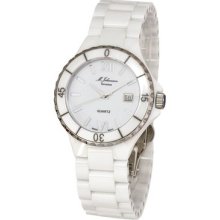 Used Mens Quartz Swiss Ronda Ceramic White Wrist Watch G-ss2458g-white