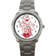 Valentine Love Unisex Silver-Tone Sports Metal Watch 27