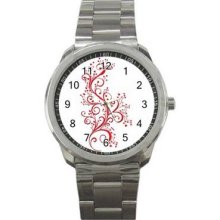 Valentine Love Unisex Silver-Tone Sports Metal Watch 29