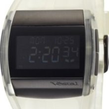 Vestal Men's Cru011 Crusader Black Ion-plated Clear Polyurethane Surf Watch