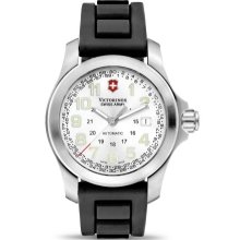 Victorinox Ground Force Men's Automatic Watch With Silver Dial Analogue Display And Black Rubber Strap V.25792