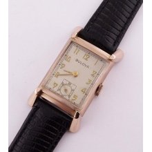 Vintage 14k Rose Gold Bulova Wristwatch C-1940â€™s