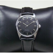 Vintage 60's Omega Geneve Black Dial Manual Wind Man's