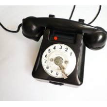 Vintage Antique 50s Rotary Phone Dial Bakelite Black 1954