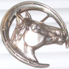 Vintage Beau Sterling Horse Head With Horseshoe C1950