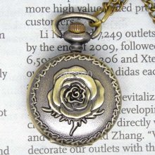 Vintage Rose Pocket Watch Necklace+locket Charm Necklace+wholesale