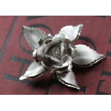 Vintage Silver Flower Brooch Watch FOB Large