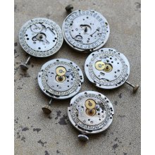 Vintage watch movements -- date rings -- set of 5