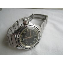 Vintage Wostok Komandirskie, Rare mens Watch Vostok, black military