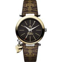 Vivienne Westwood Orb Women's Quartz Watch With Brown Dial Analogue Display And Brown Leather Strap Vv006brbr