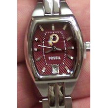 Washington Redskins Fossil Ladies Cushion Watch Date Display NFL1201