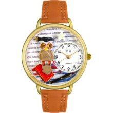 Whimsical watches knowledge is power gold watch - One Size