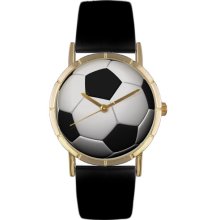 Whimsical watches wp0840007 soccer lover black leather and - One Size