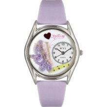 Whimsical Womens Knitting Lavender Leather Watch #557460