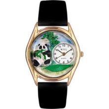 Whimsical Womens PAnda Bear Black Leather And Goldtone Watch #C01 ...