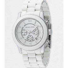 White Polyurethane-Wrapped Chronograph Watch