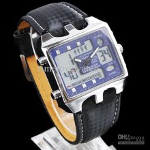 Wholesale 6pcs Ohsen Digital Analog Blue Quartz Men's Sport Black Le