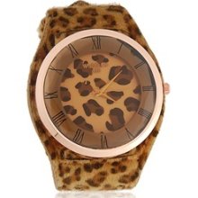 WoMaGe A35 Women's Analog Watch with Leopard Skin Pattern Strap (Brown)