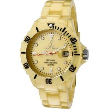 Women Toy FLP02GD Plastic Resin Case and Bracelet Gold Dial Date ...